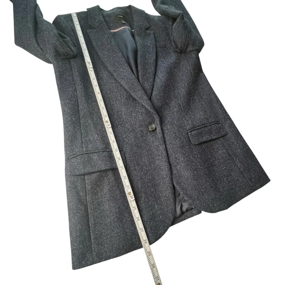 J.Crew Alfie Women’s Blazer in Navy English Wool Herringbone Size 12